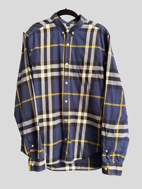 Burberry Brit Exploded Check Pattern Long Sleeve Button Down Shirt